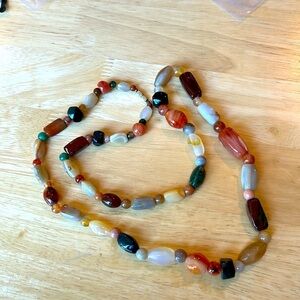 Vintage Natural Stone Necklace 17”